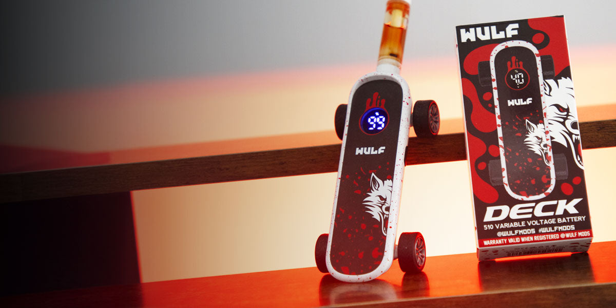 Wulf Deck on wooden surface with red lighting