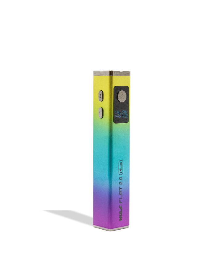 WULF Flat Plus 2.0 510 thread battery in rainbow finish, side view