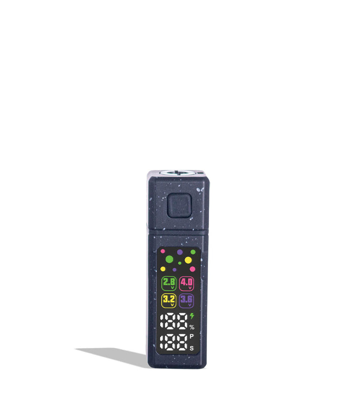 Black White Spatter Wulf Mods Grid 510 Variable Voltage Battery on white background