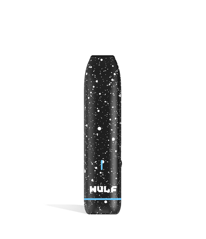 Black White Spatter Wulf Mods LX Slim Portable Dry Herb Vaporizer on white background