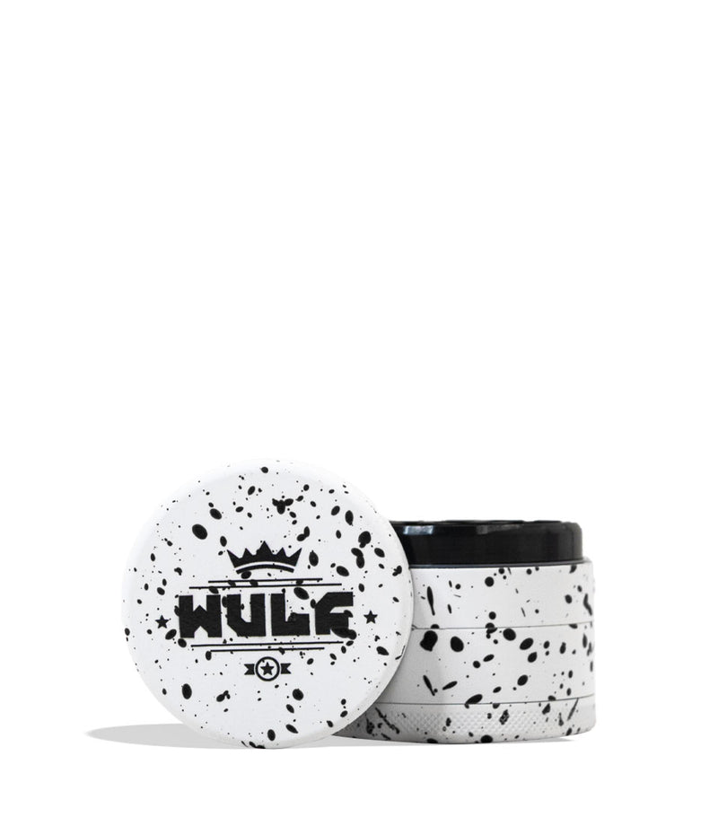 White Black Spatter Wulf Mods 4pc 50mm Spatter Grinder Front View on White Background
