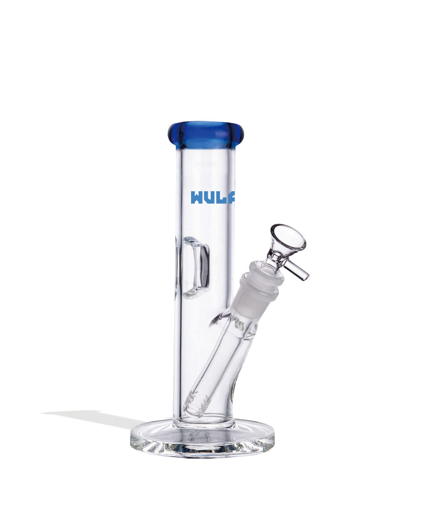 Blue Wulf Mods 5mm 8inch Straight Water Pipe Front View on White Background