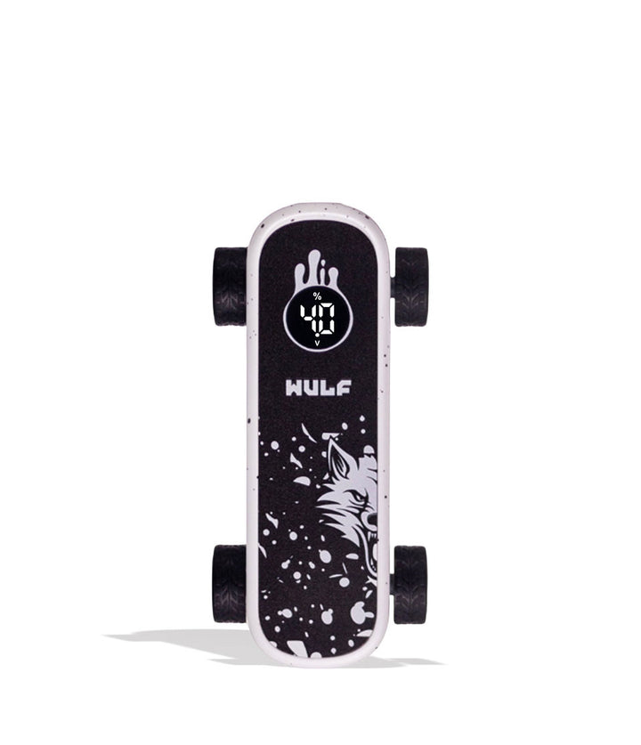 Black and white skateboard vaporizer with &