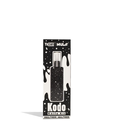 Black White Spatter Wulf Mods KODO Hot Knife Packaging Front View on White Background