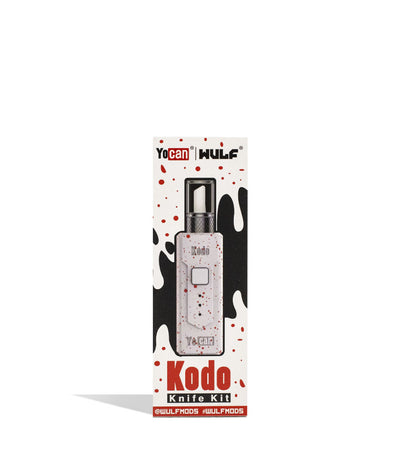 White Red Spatter Wulf Mods KODO Hot Knife Packaging Front View on White Background