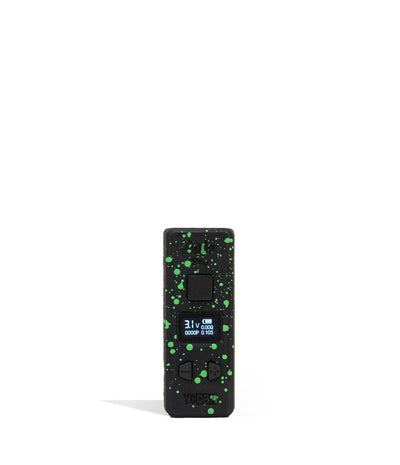 Black Green Spatter Wulf Mods KODO Pro Cartridge Vaporizer Front View on White Background