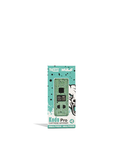 Teal Black Spatter Wulf Mods KODO Pro Cartridge Vaporizer Packaging Front View on White Background