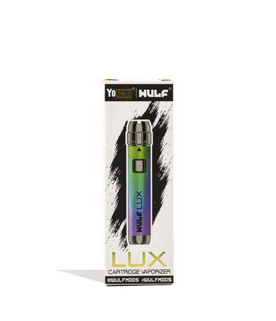 Full Color Wulf Mods LUX Cartridge Vaporizer Packaging Front View on White Background