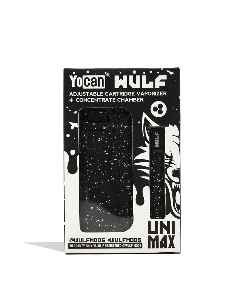 Black White Spatter Wulf Mods UNI Max Concentrate Kit Packaging Front View on White Background