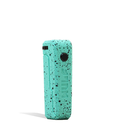 Teal Black Spatter Wulf Mods UNI Max Concentrate Kit Vaporizer Front View on White Background