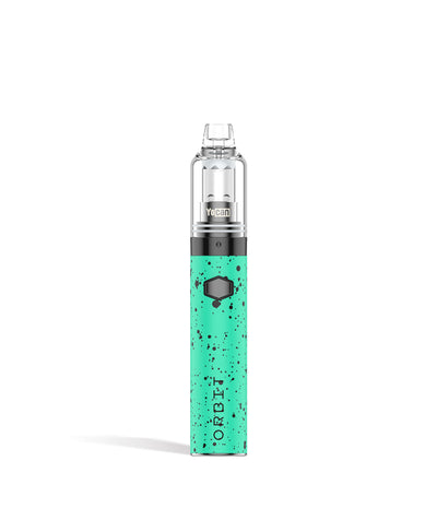 Teal Black Spatter front view Wulf Mods Orbit Concentrate Vaporizer on white studio background