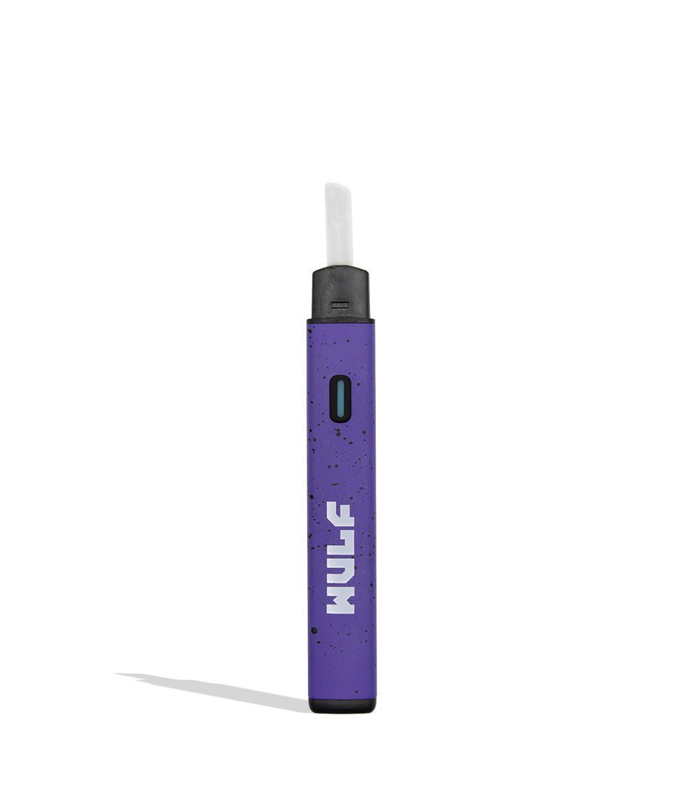 WULF Slyce purple black spatter hot knife dab tool with cap off on white background
