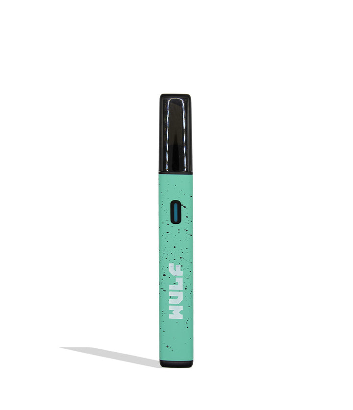 Wulf Slyce hot knife dab tool in teal black spatter on white background