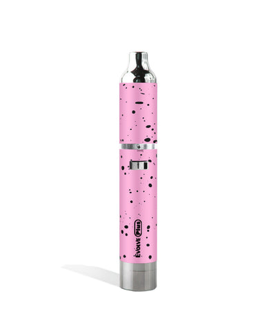 Pink Black Spatter Wulf Mods Evolve Plus Concentrate Vaporizer Front View on White Background