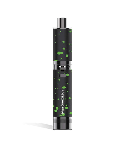 Black Green Spatter Wulf Mods Evolve Plus XL Duo 2-in-1 Kit Dry Herb Front View on White Background
