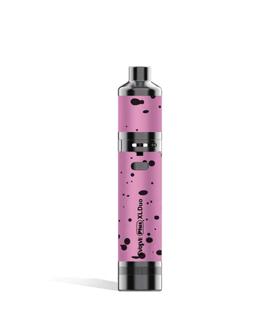 Pink Black Spatter Wulf Mods Evolve Plus XL Duo 2-in-1 Kit Wax Pen Front View on White Background
