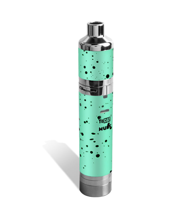 Teal Black Spatter Wulf Mods Evolve Plus XL Concentrate Vaporizer Back View on White Background