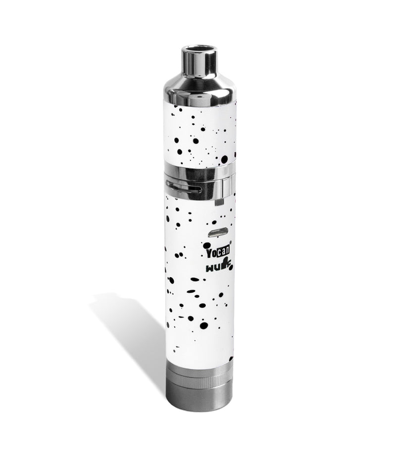 White Black Spatter Wulf Mods Evolve Plus XL Concentrate Vaporizer Back View on White Background