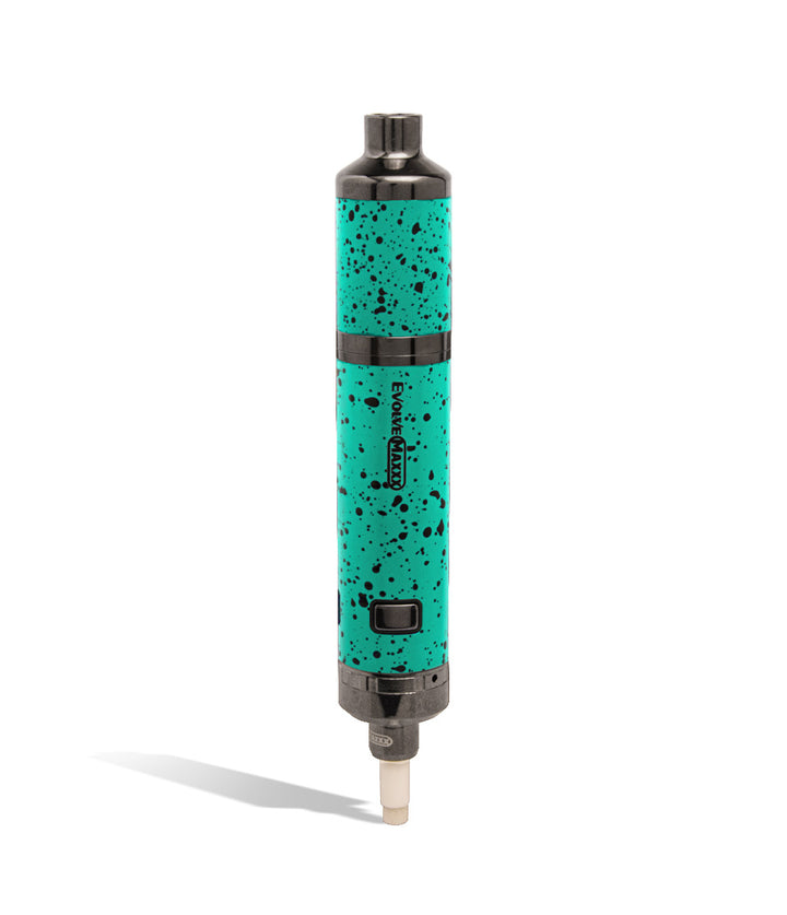 Teal Black Spatter Wulf Mods Evolve Maxxx 3 in 1 Kit Nectar Collector Front View on White Background
