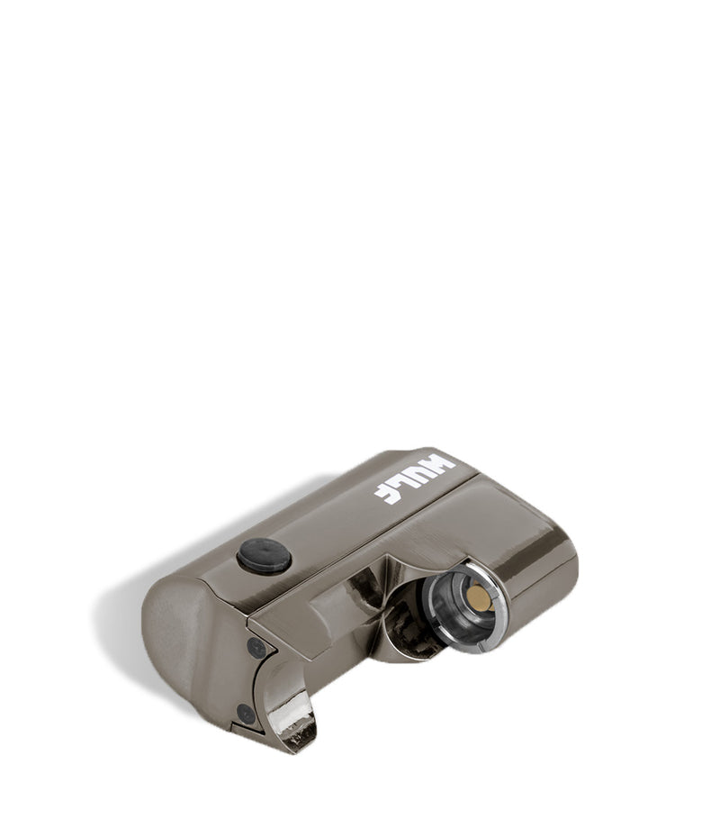 Gunmetal Spatter Wulf Mods Micro Plus Cartridge Vaporizer Down View on White Background