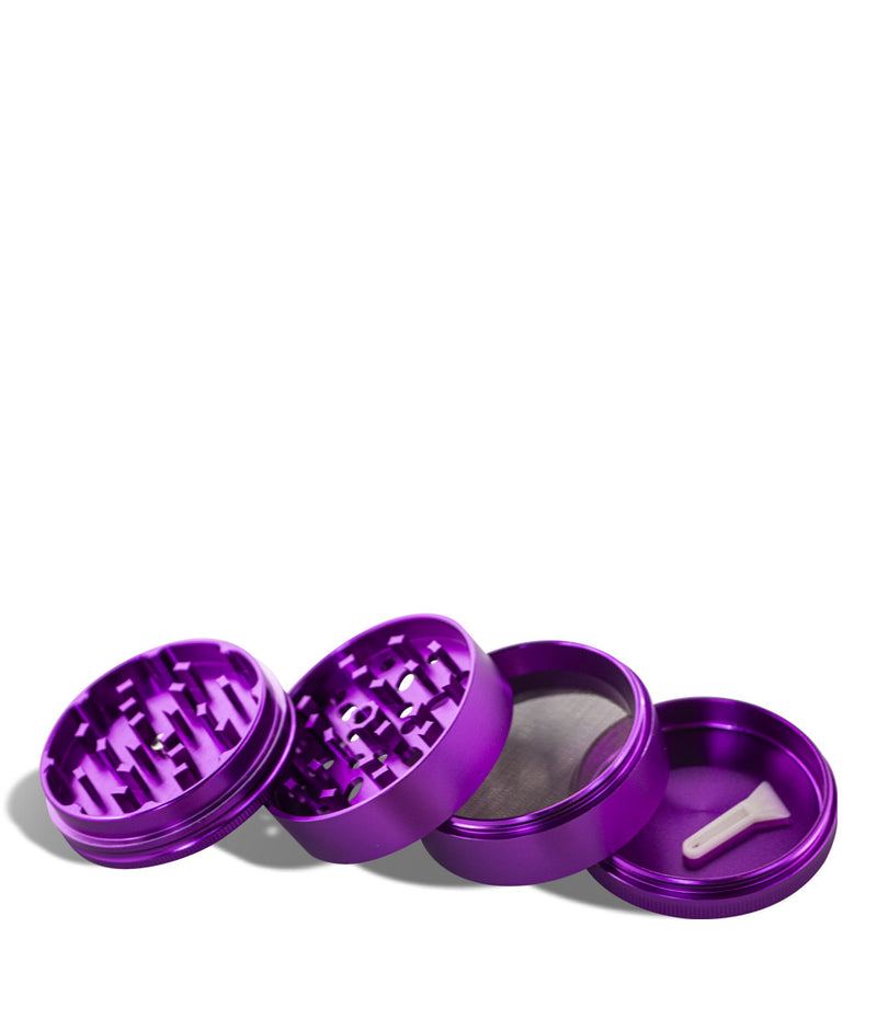 Purple Wulf Mods 65mm 4pc Grinder Open View on White Background