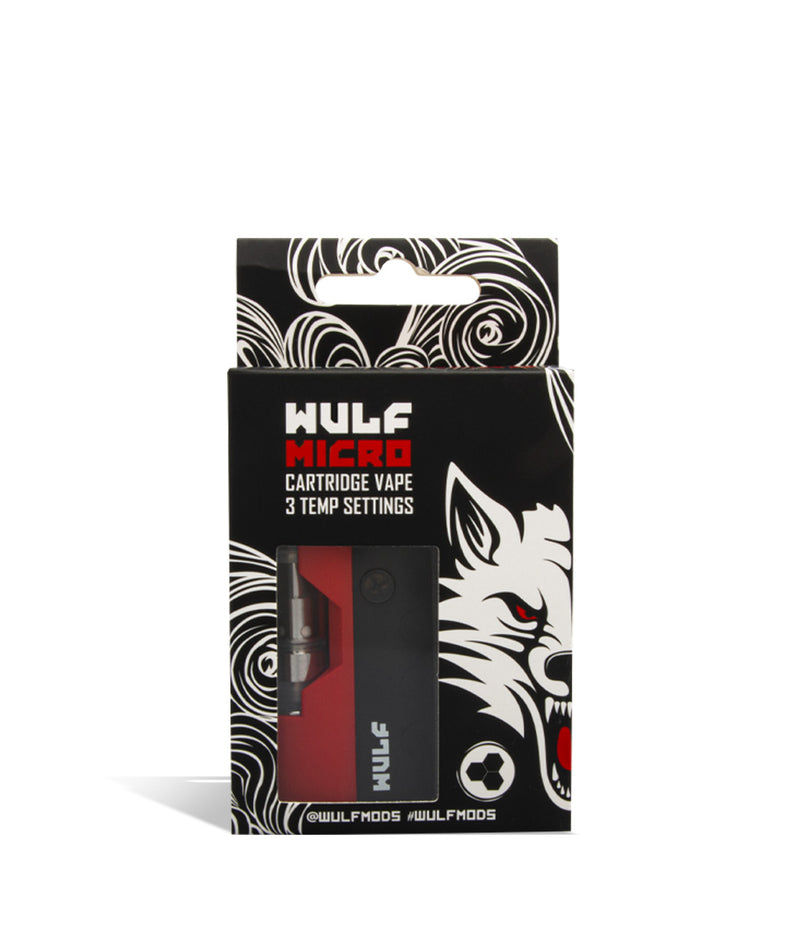 Red Wulf Mods Micro Cartridge Vaporizer Packaging on White Background 