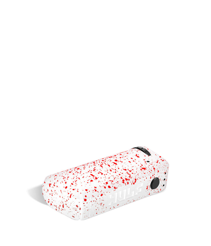 White Red Spatter Wulf Mods UNI Adjustable Cartridge Vaporizer Down 2 View on White Background