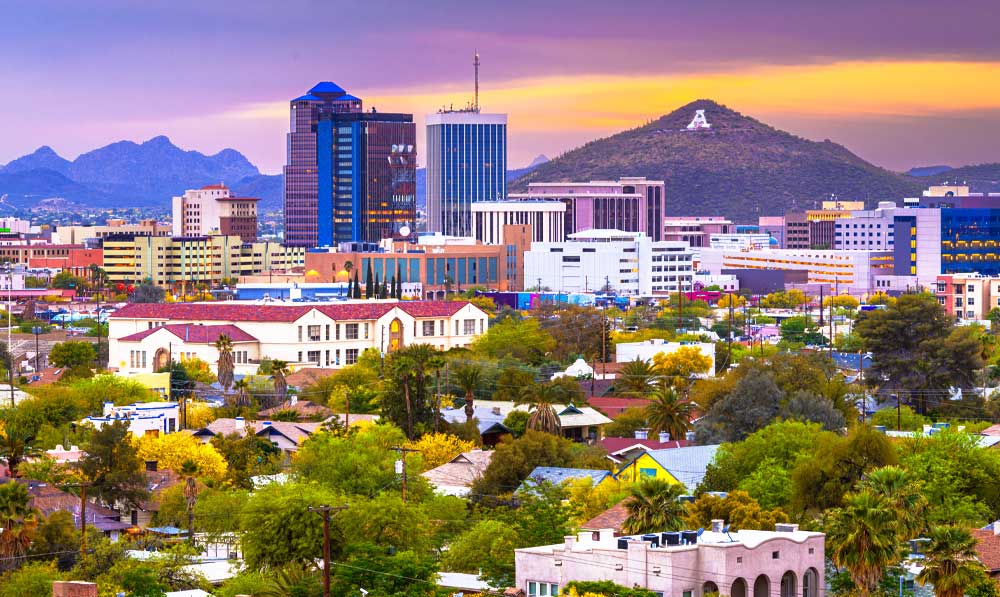 Tucson Arizona overhead View