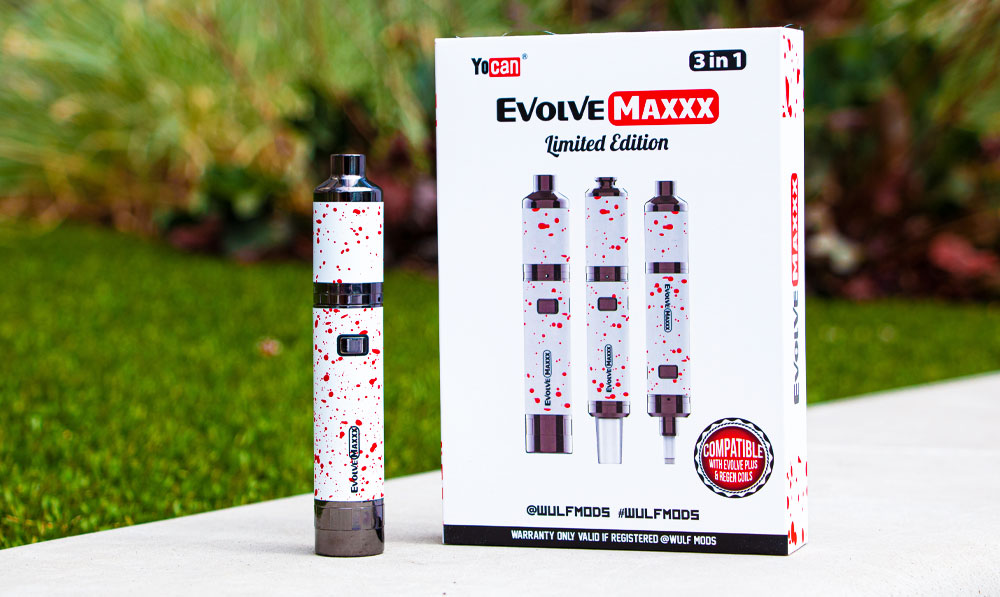 Wulf Evolve MAXXX standing with packaging on top of a planter