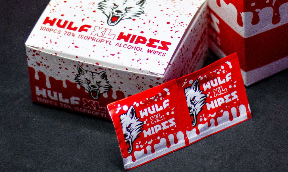 Wulf XL Wipes on dark surface