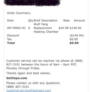 Wulf Mods Fang Replacement Heating Chamber — customer photo