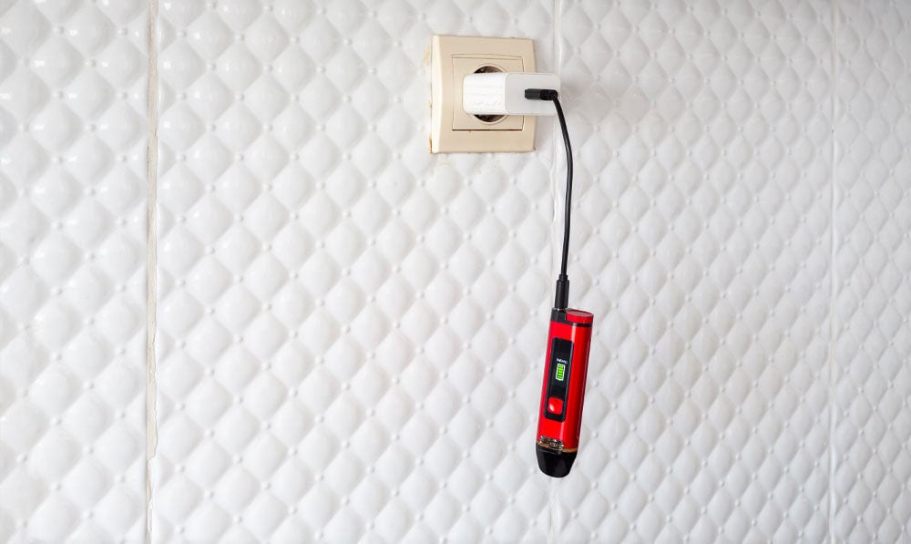 Vape plugged into the wall, charging