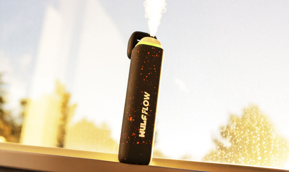 WULF Flow vaporizer standing on a windowsill