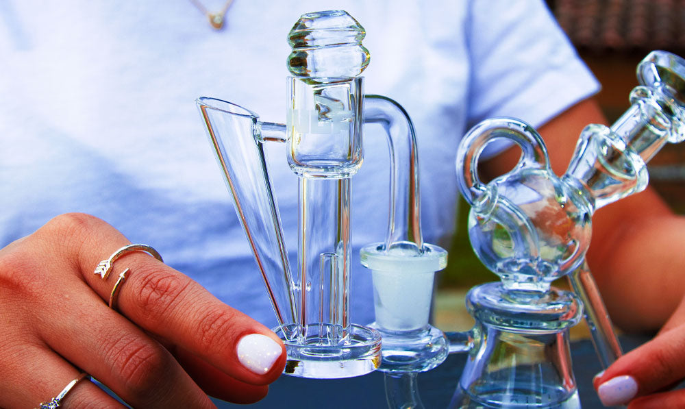 Close up of a WULF horn banger fitted to a dab rig