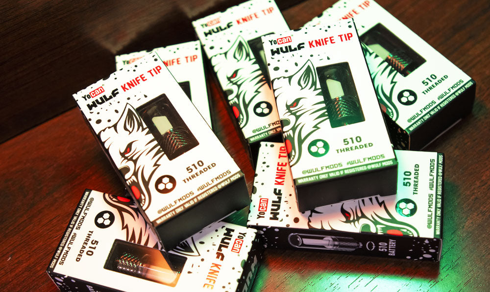 Boxed WULF hot knife tips stacked together