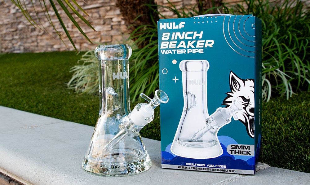Wulf 9mm 8inch beaker standing outside parking lot