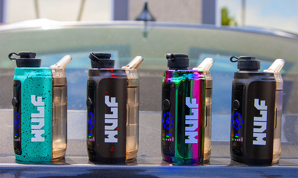 all four colors of the Wulf Growler product in a line