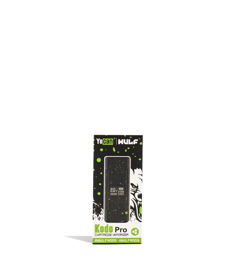 Black Green Spatter packaging Wulf Mods KODO Pro 510 Thread Battery on white background