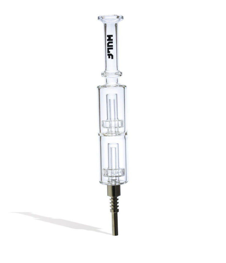 Clear Wulf Mods Nova Stack Water Filtered Nectar Collector Front View on White Background