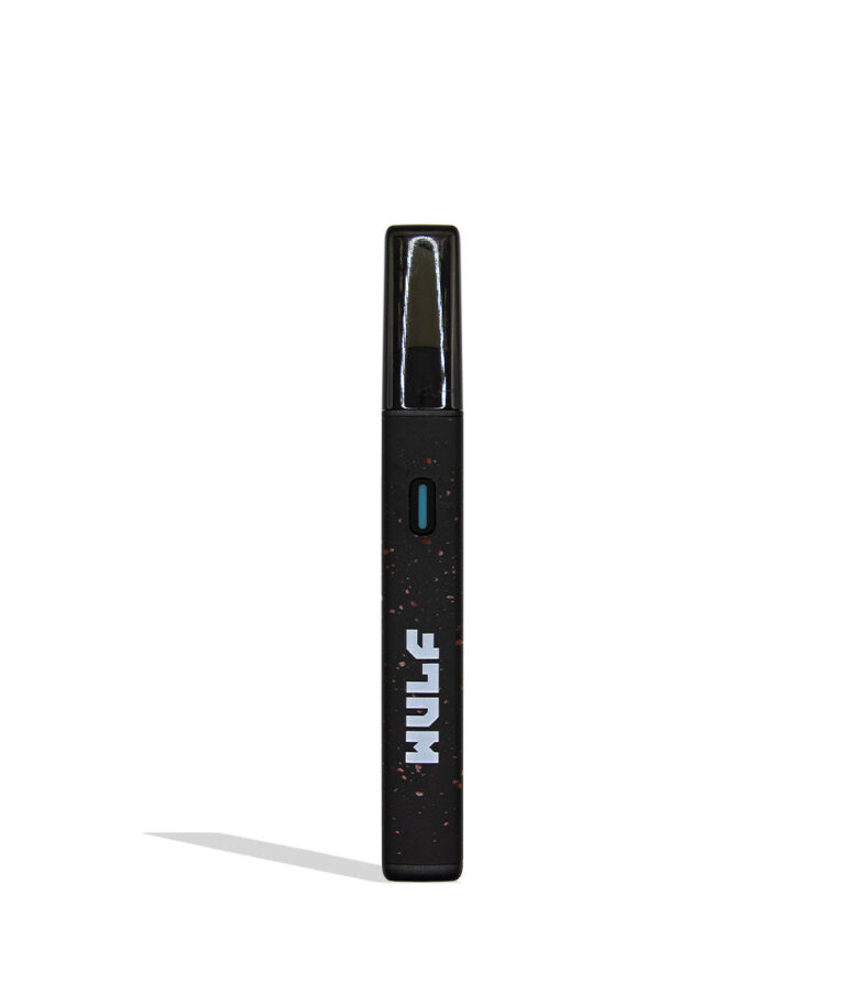 Wulf Slyce hot knife dab tool in tblack red spatter on white background