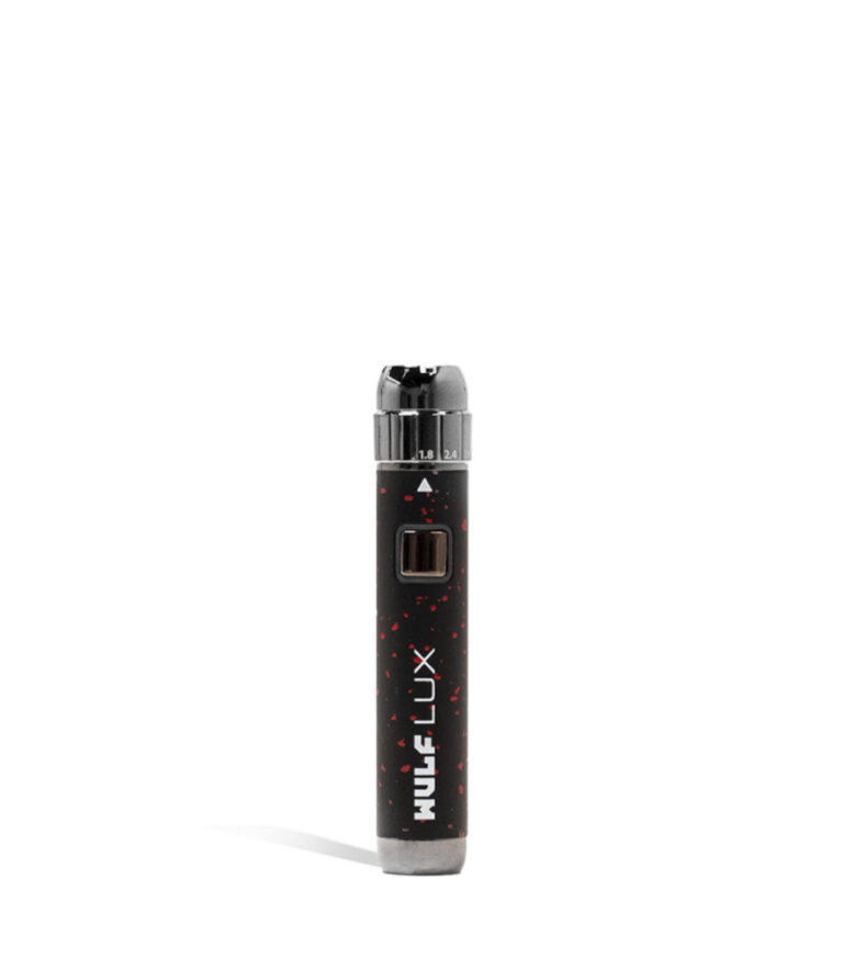 Black Red Spatter Wulf Mods LUX 510 Thread Battery on white background