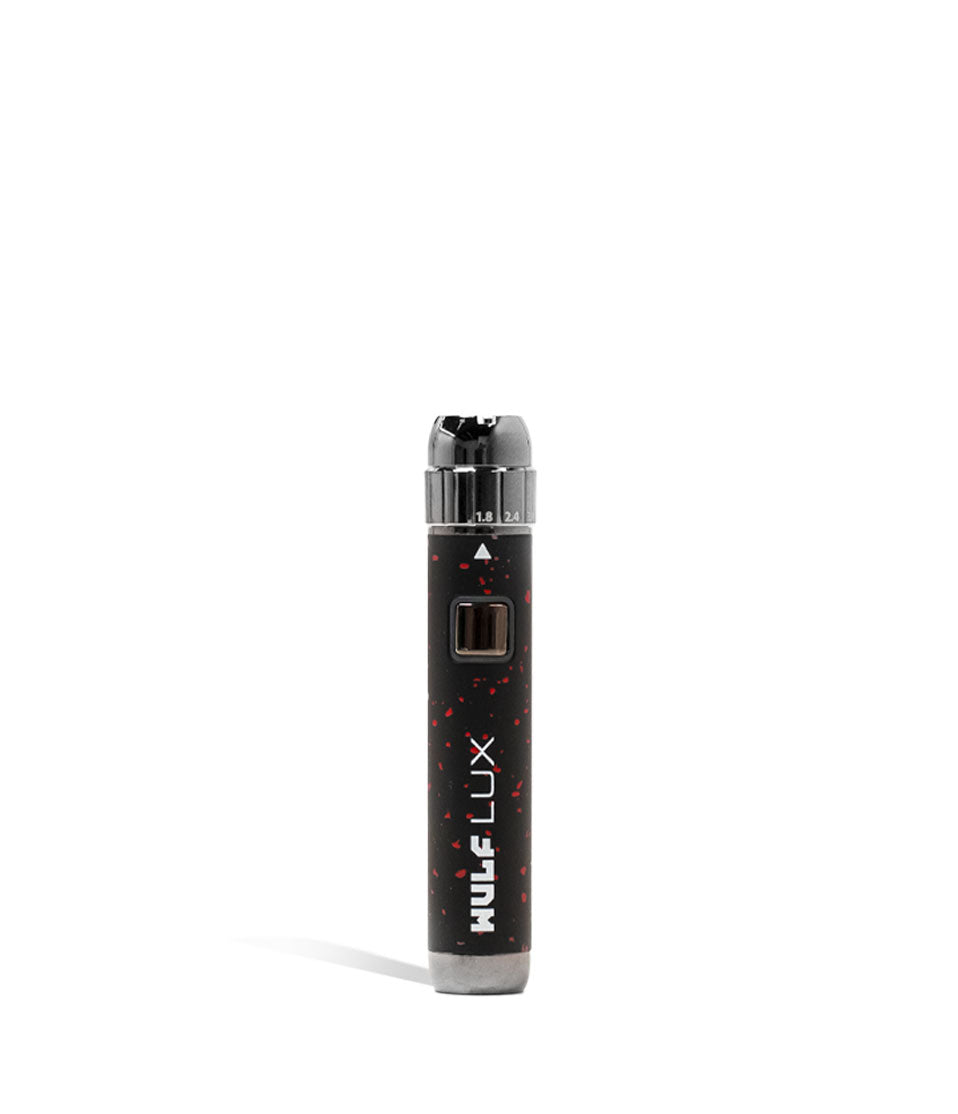 Black Red Spatter Wulf Mods LUX 510 Thread Battery on white background