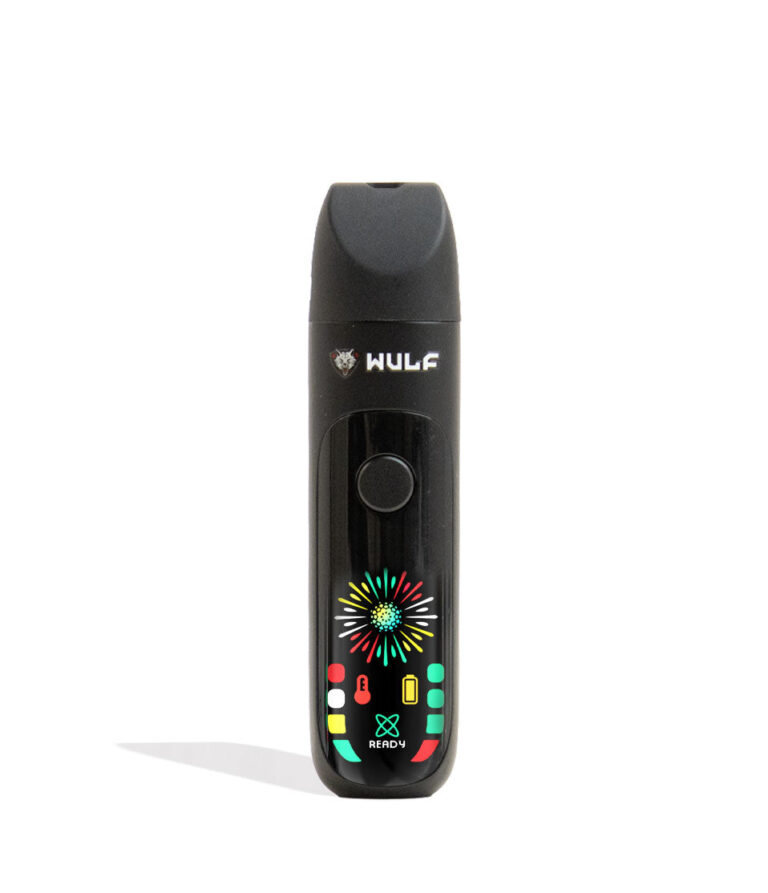 Black Wulf Mods Budr Portable Concentrate Vaporizer Front View on White Background