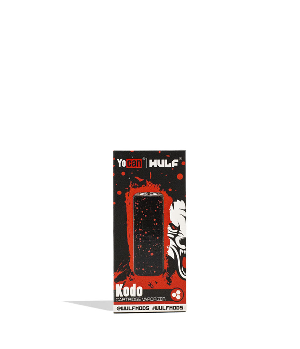Black Red Spatter packaging Wulf Mods KODO 510 Thread Battery on white background