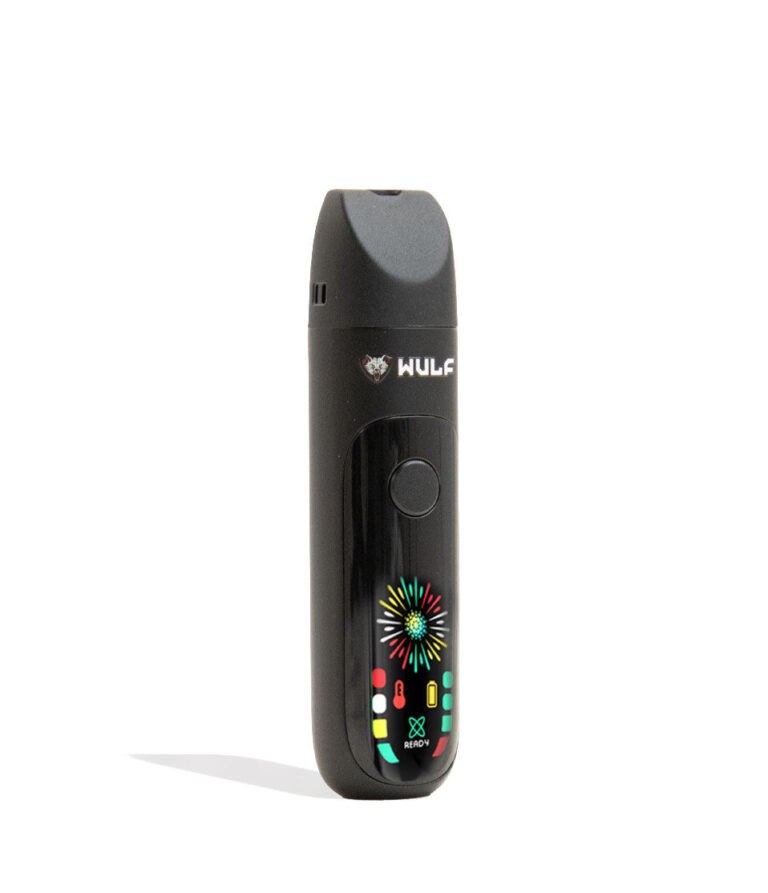 Black Wulf Mods Budr Portable Concentrate Vaporizer Angle View on White Background