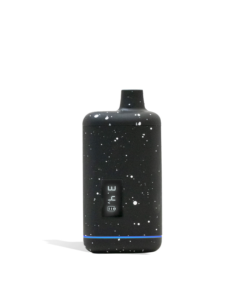 Black White Spatter Wulf Mods Recon 510 Thread Battery Front View on White Background