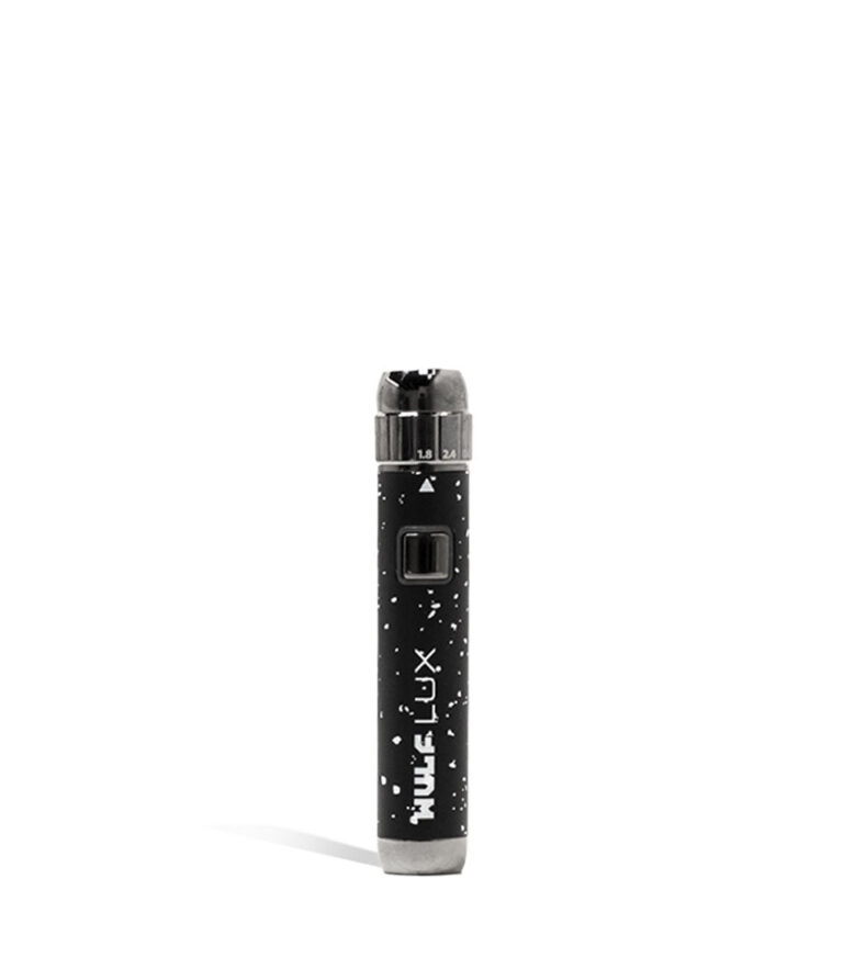 Black White Spatter Wulf Mods LUX 510 Thread Battery on white background