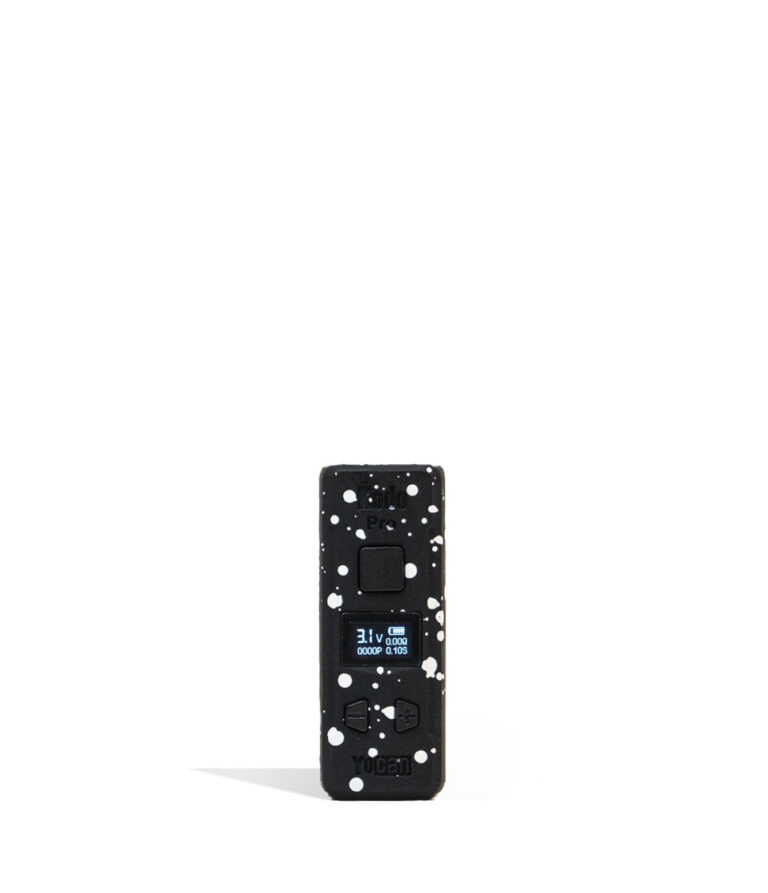 Black White Spatter Wulf Mods KODO Pro 510 Thread Battery on white background