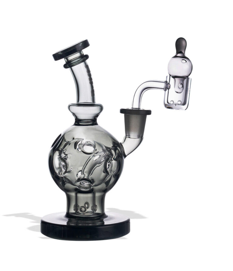 Smoke Wulf Mods Atom 14mm Dab Rig with Quartz Banger Front View on White Background
