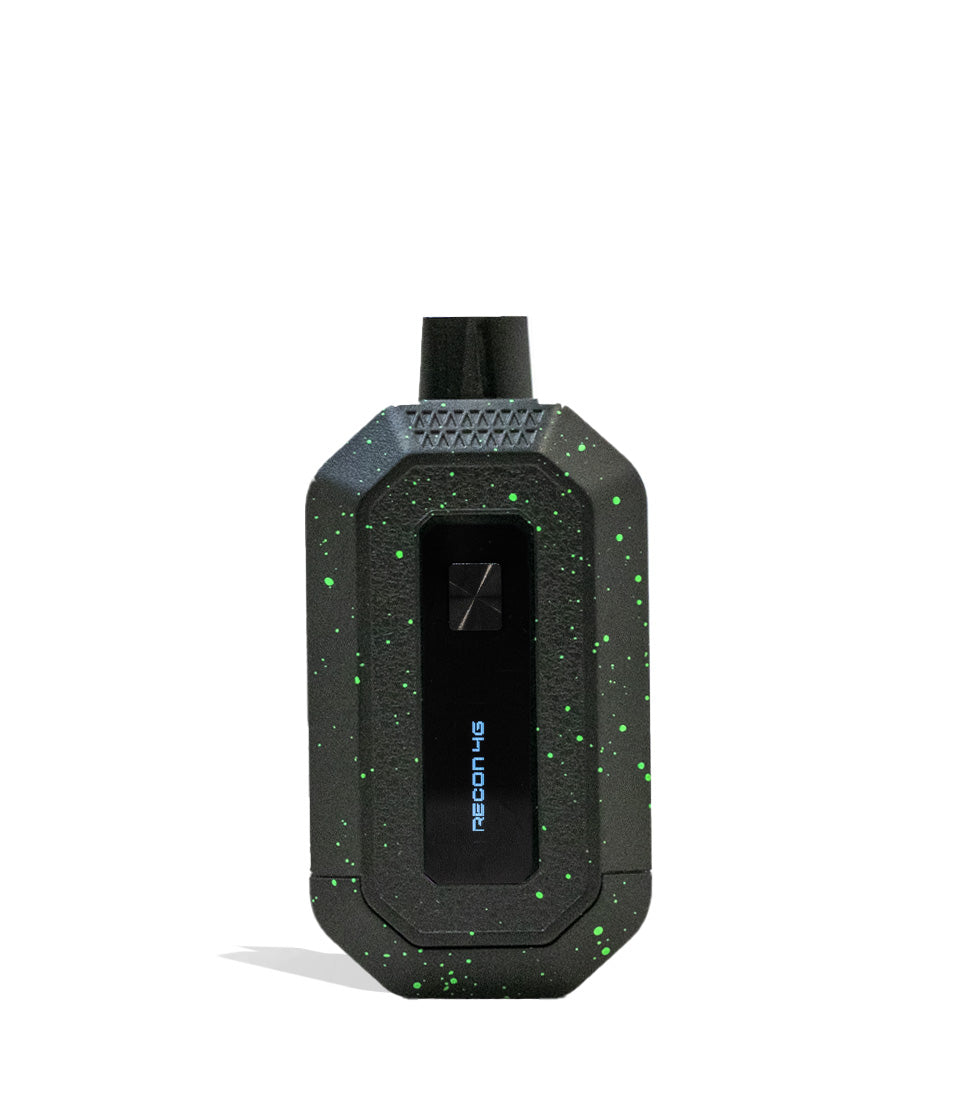 Black Green Spatter Wulf Mods Recon 4g Dual 510 Thread Battery Front View on White Background